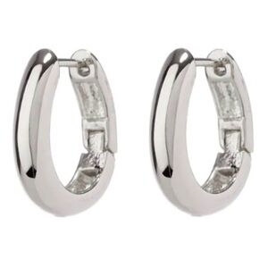 Luv AJ Shiny Silver Hoops